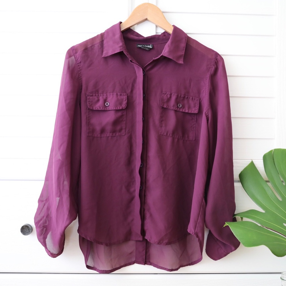 Wet Seal Plum Sheer Top